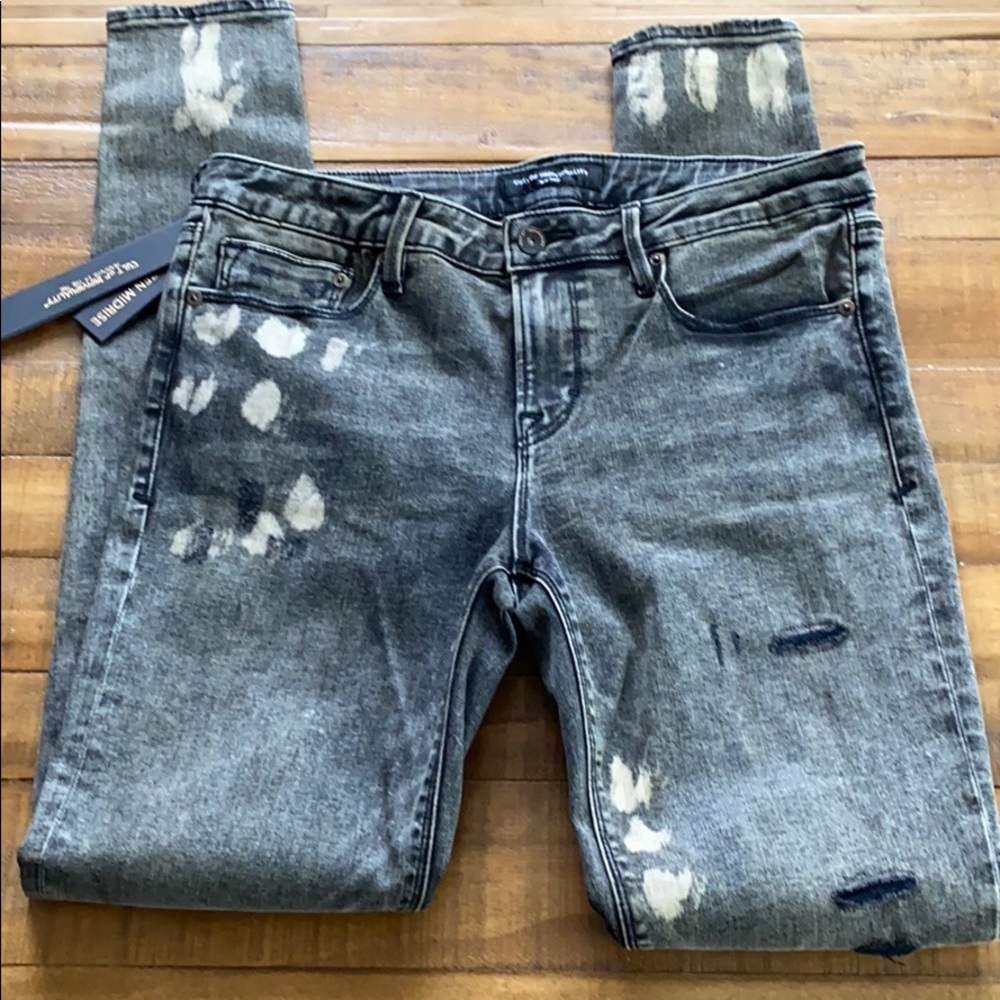NWT Cult of Individuality Zen Midrise Skinny Jeans Shitake Distressed 29